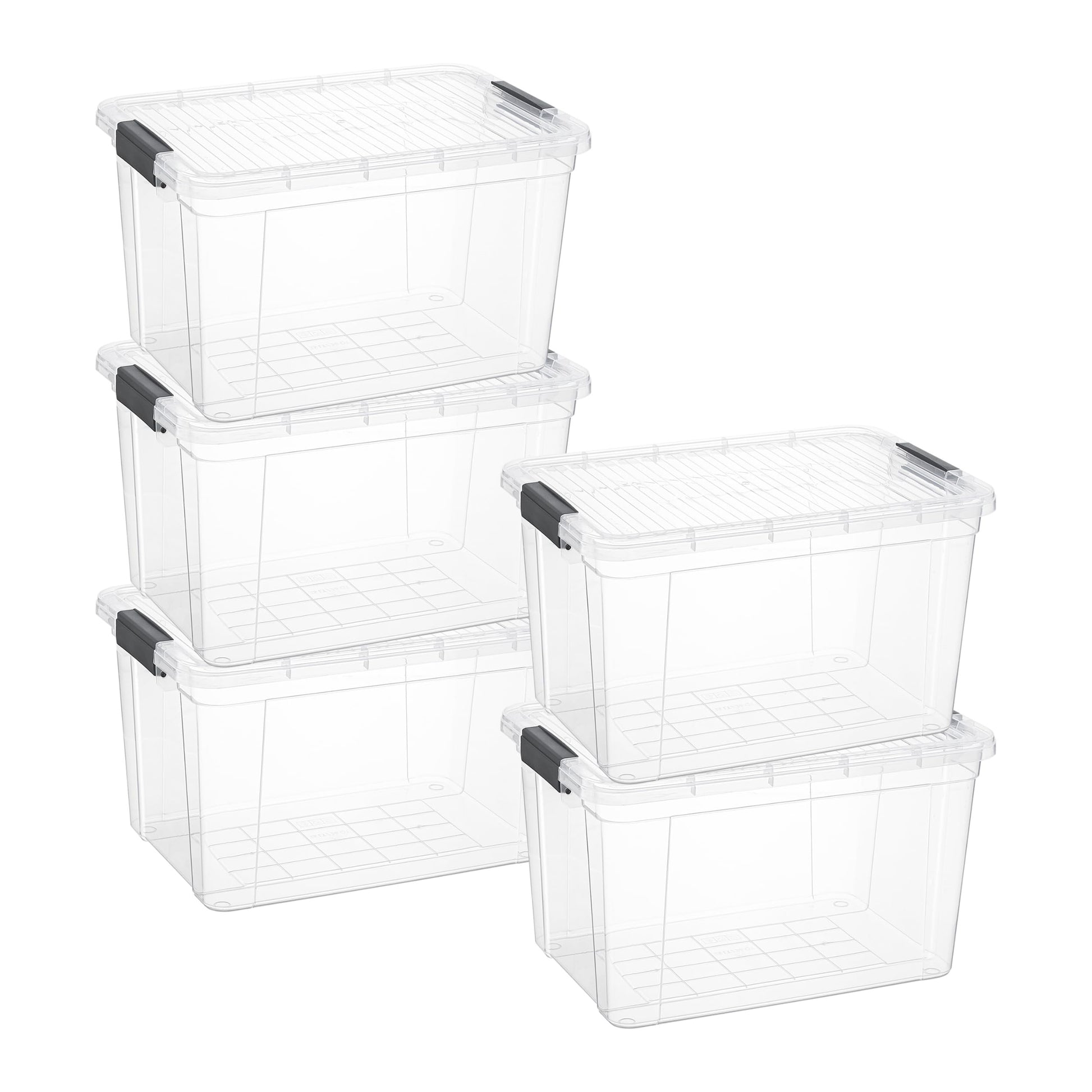 Superio Clear Storage Boxes with Lids, 20 Quart, Deep, BPA Free Plastic Containers, Bins for