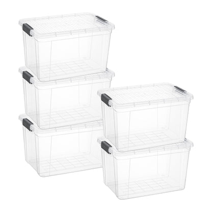 Superio Clear Storage Boxes with Lids, 20 Quart, Deep, BPA Free Plastic Containers, Bins for