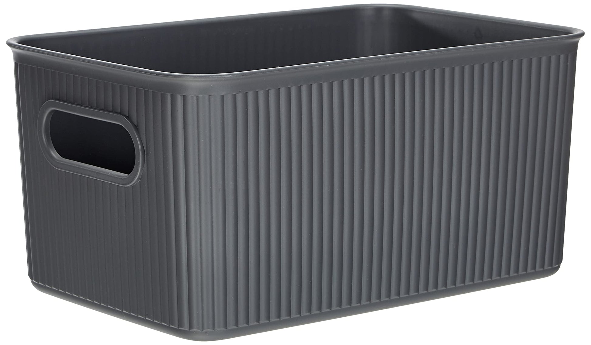 TATAY Baobab Multi-purpose Storage Basket Medium with Capacity for 5 Litres, Grey Anthracite, 18.1