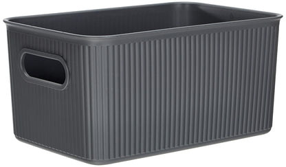 TATAY Baobab Multi-purpose Storage Basket Medium with Capacity for 5 Litres, Grey Anthracite, 18.1