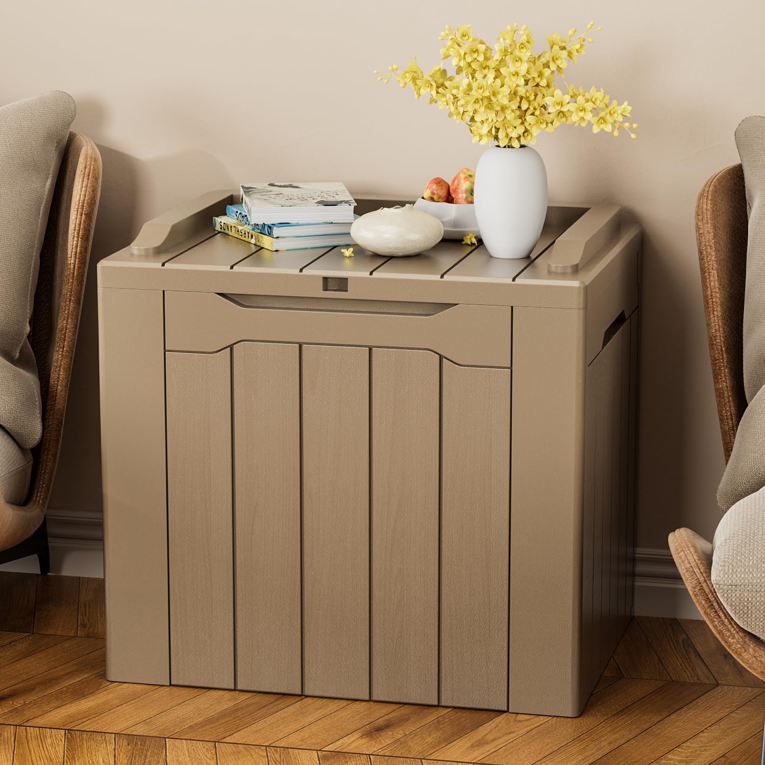 YESHOMY 30 Gal Plastic Storage Bins with Lid Stackable Box Organizers for Living Room, Office