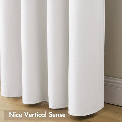 MIULEE White Velvet Curtains Thermal Insulated Blackout Curtain Drapes for Bedroom Living Room Darkening 96 Inches Long Curtains Panels Rod Pocket Set of 2