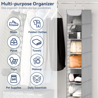 Whitmor Hanging Shoe Organizer, 8 Shelves-Hanging Closet Organizer, Hanging Shoe Rack for Small