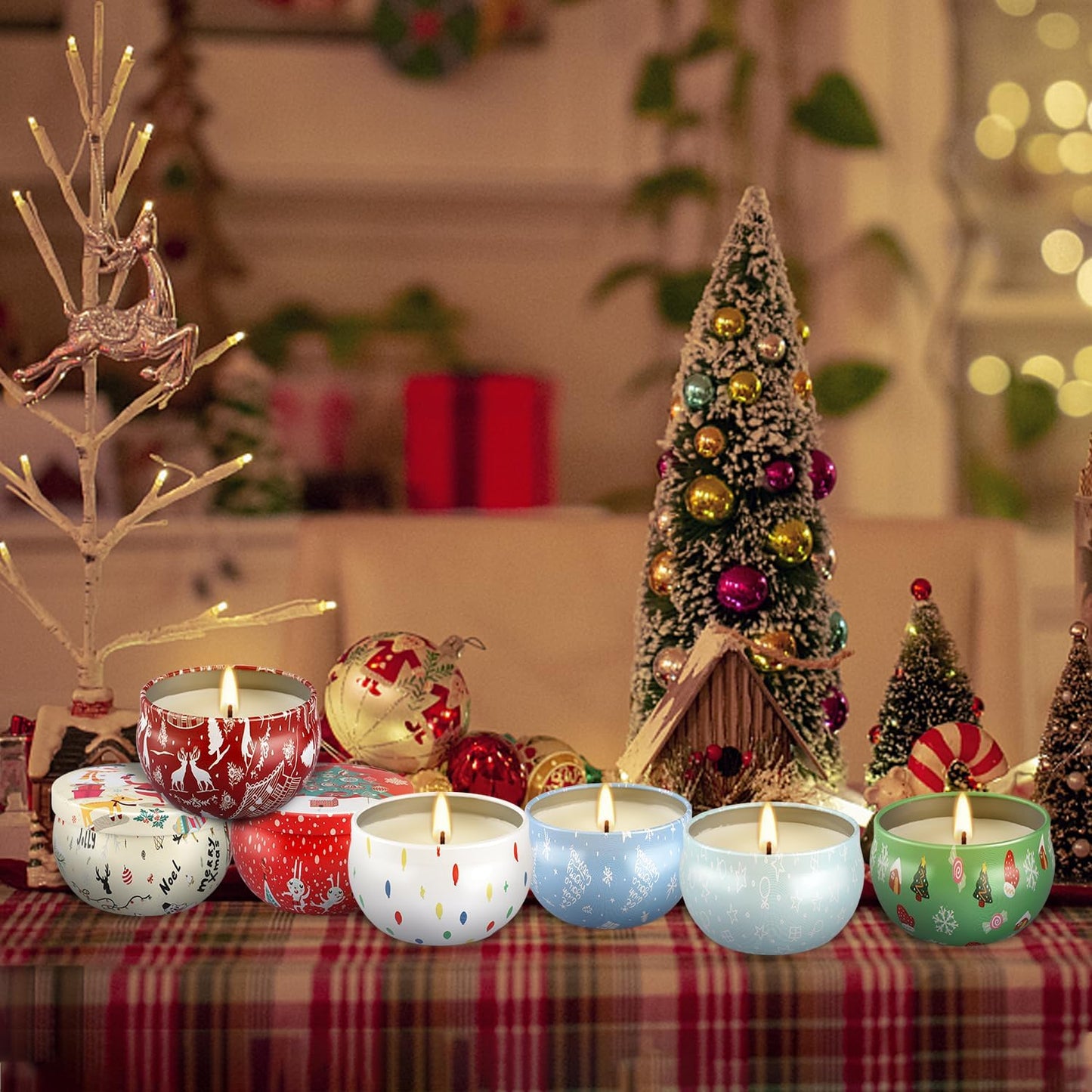 24Pack Christmas Scented Candles Gift- Aromatherapy Candle-2.5oz Soy Wax-Long Lasting Burn time, Christmas Thanksgiving Gifts for Women，Home Decor