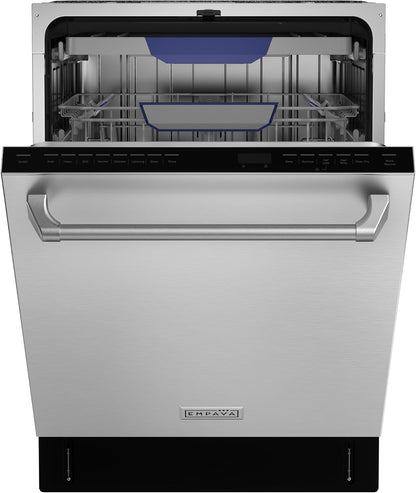 Empava 24 Inch Built-in Dishwasher, Stainless Steel Tub, 15 Place Settings 8 Wash Cycles, 3 Racks, Dual-Dry System, Top Control, 45 dB Ultra Quiet, Energy Star & UL Certified