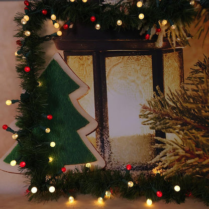 G15 Pearlized Red White Christmas Lights - 19Ft 70 LEDs Waterproof Connectable LED String Lights Indoor/Outdoor Globe Lights for Tree, Halloween Decoration, Holiday Party