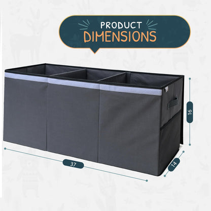 Extra Large Toy Storage Organizer with Lid - Sturdy, Collapsible Toy Chest Storage Box Design - Toys Bin with Dividers for Kids, Nursery, Bedroom, Playroom 37"x16"x14"