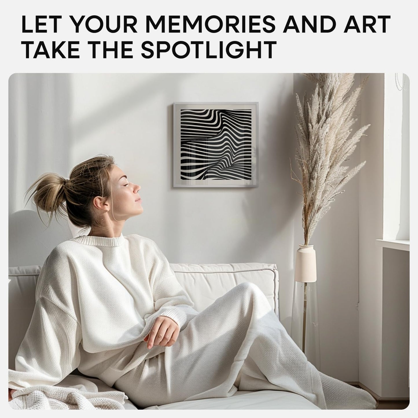 Homeforia 11x11 Picture Frame Silver, High End Metal 11 by 11 Square Frames with Mat 9 x 9 Photo, 11x11 Thin Poster Frame Matted to 9x9 inch Art, Wall Hanging Frame, Tempered Glass, Wall Kit, Set of 1