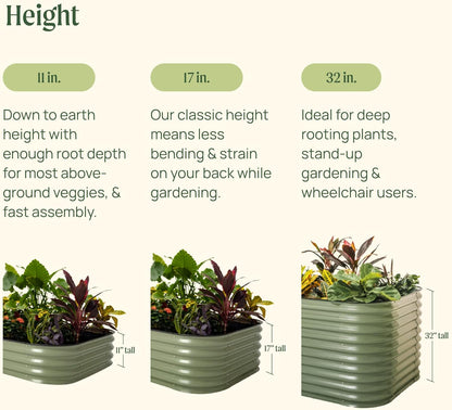 Vego garden 32" Tall 42" Round Raised Garden Bed Raised Bed Planter Box for Vegetables Flowers Patio-Modern Gray