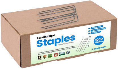 Sandbaggy 1000 Count 6" Landscape Staples | Industrial Grade 11 Gauge Steel | Great for Securing Landscape Fabrics, Erosion Control Matting, Bird Netting & Etc |Trusted by Farmers Across USA