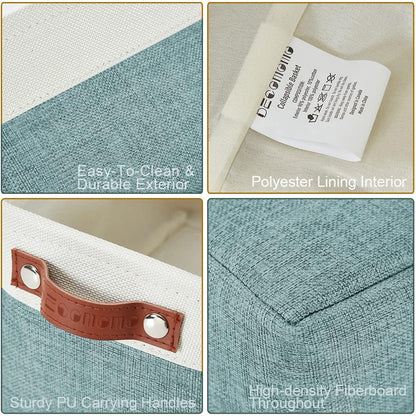 DECOMOMO Small Storage Basket, Closet Storage Bins, Baskets for Organizing Shelves (Teal & White, Small - 6 Pack)