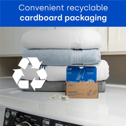 Dropps Odor & Stain Biobased Power Laundry Detergent Pods, Orange Blossom (140 Count) - HE Compatible Laundry Pods for Fresh Clothes - Laundry Soap Supplies & Recyclable Paperboard Packaging