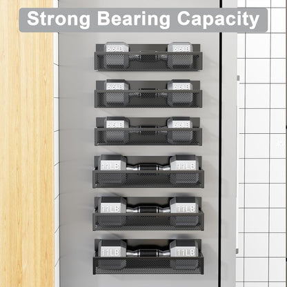 Magnetic Spice Rack for Refrigerator, 6 Pack Magnetic Shelf, Fridge Magnet Organizer with Moveable 12 Hooks, Magnetic Fridge Shelf for Kitchen Organization and Storage (6 Pack)