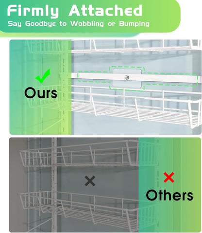 White 10-Tier Over The Door Pantry Organizer, Pantry Organization and Storage, Metal Hanging Adjustable Basket, Wall Spice Rack Seasoning Shelves, Home & Kitchen Essentials