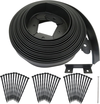 Landscape Edging,Flower Bed Edging no dig，Lawn Edging Garden Edging Border(30Feet-Black-Tall Wall)