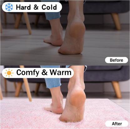 Rezutan Ultra Soft Pink Rugs for Bedroom 6x9 Feet, Fluffy Shag Area Rugs for Living Room, Large Comfy Furry for Girls Kids Baby Room Decor Teenage Pastel Princess Rug, Non Slip Nursery Classroom