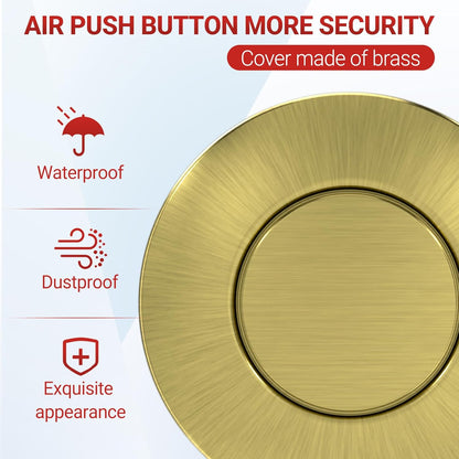 APIELE Garbage Disposal Air Switch Kit, Sink Top Push Button Switch for Food Waste Disposer, UL Listed 3.6" Long On/Off Air Button (Matte Rose Gold)