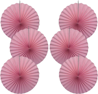 Pink Party Decorations,Pink Paper Decorations for Party,Baby Shower Decorations Party Paper Fans Bulk 16in,Schoolgirl Style Classroom Decor for Party 30 Color DIY Set （Pink）