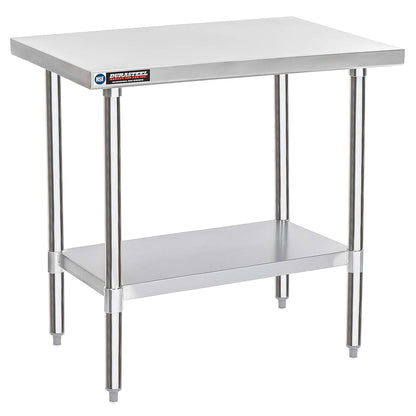 DuraSteel 24x36 Stainless Steel Work Table - NSF Commercial Prep Metal Table - Outdoor Pizza Oven Stand w/Under Shelf - Kitchen Island Laundry Utility Garage Microwave Stand Large Rolling Storage Cart