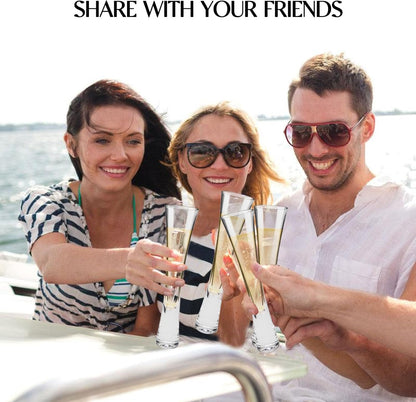 Champagne Flutes Set of 2, Hand Blown Crystal Champagne Glasses, Modern Unique Design, Lead-Free Prosecco Flutes, Elegant Toasting Glasses Gift for Wedding, Anniversary, Birthday, Christmas