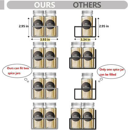 Magnetic Spice Rack Organizer for Fridge Seasoning Organizer for Kitchen Storage With Screw Magnetic Shelf for Oven, RV,Garage,Bathroom (Grey, 4pack)