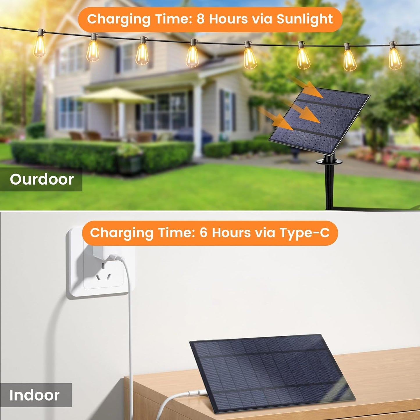 OHLUX 120FT Solar String Lights Outdoor with Remote, 2200K Soft Warm Patio Lights with 52 Shatterproof ST38 Tear-Drop LED Filament Bulbs, Dimmable Outside Edison Hanging Light for Backyard Deck Roof