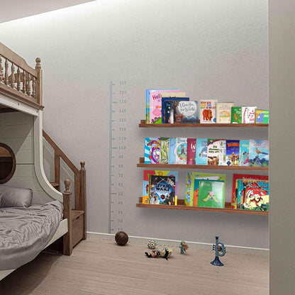 AZSKY 36 Inch Floating Book Shelves Rustic Wood Wall Picture Ledge Shelf for Storage Light Walnut Wall Mounted Picture Photo Display Shelf a Set of 3 Hanging Book Shelf