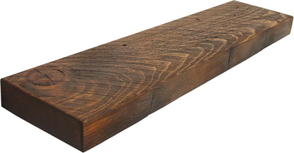 joelsantiques Floating Shelf, Wood Wall Shelf, Natural Wooden Home Decor for Bathroom Kitchen Bedroom, Hanging Mounted Invisible Bracket (Medium Brown, 7" Deep x 36" Wide)