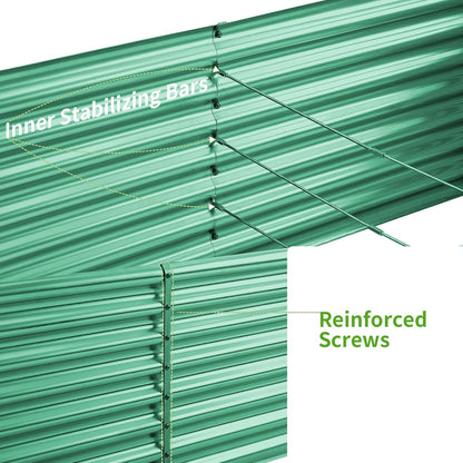 Land Guard 8×4×2 ft Galvanized Raised Garden Bed Kit, Galvanized Planter Raised Garden Boxes Outdoor, Oval Large Metal Raised Garden Beds for Vegetables(Green)…