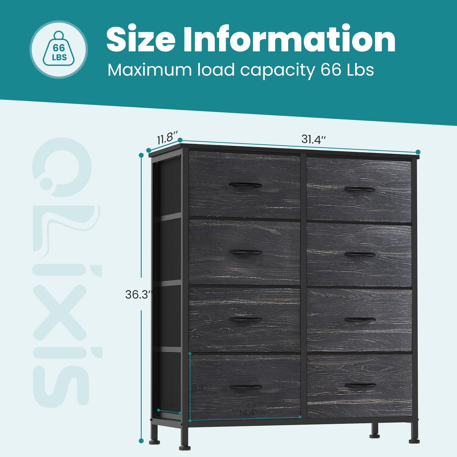 OLIXIS 8 Drawer Storage Dresser for Bedroom, Closet Organizers Units