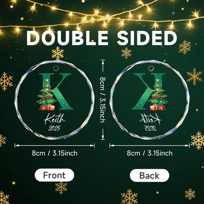 Personalized Christmas Ornaments with Names, Name Ornaments for Christmas Tree, Custom Initial Christmas Ornament for Kids and Adults, Stocking Name Tags