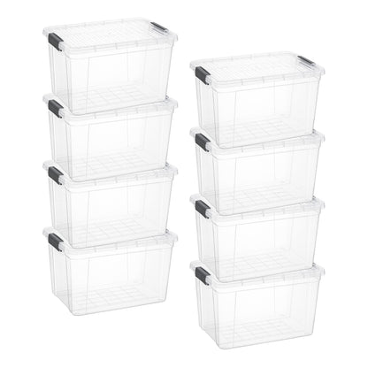Superio Clear Storage Bins with Lids, 14.7 Quart BPA Free Plastic Containers, Transparent Boxes for