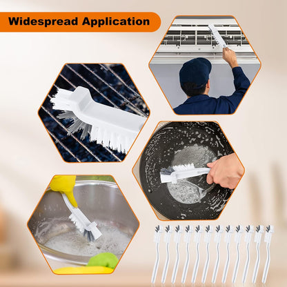 Rtteri 48 Pcs Kitchen Scrub Brush Bulk Plastic Sink Bathroom Cleaning Edge Corner Brush for Household Bottle Dish Tile Lines Window Track Crevice with Stiff Bristle