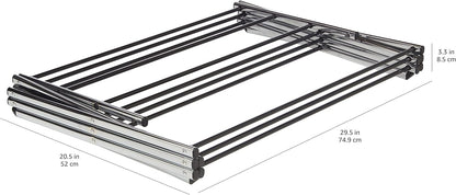 Amazon Basics Foldable Portable Laundry Drying Rack for Indoor Air Drying Clothing, 14.5 x 29.5 x 41.8 inches (LxWxH), Chrome Silver