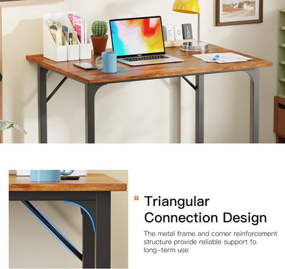 PayLessHere | 32 Inch Computer Desk | Vintage | Office Desk with Metal Frame, Adjustable Feet | Water-Resistant, Scratchproof Surface | Sturdy Writing Table for Home Office or Study | Pack of 1