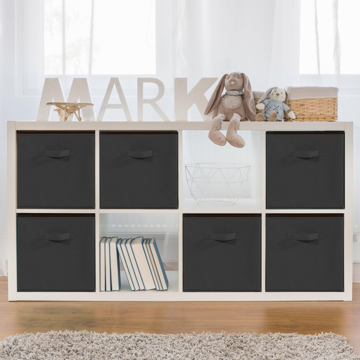 11x11 Storage Bins, Set of 8 Storage Cubes, Collapsible Cube Storage Box, Fabric Closet Organizers