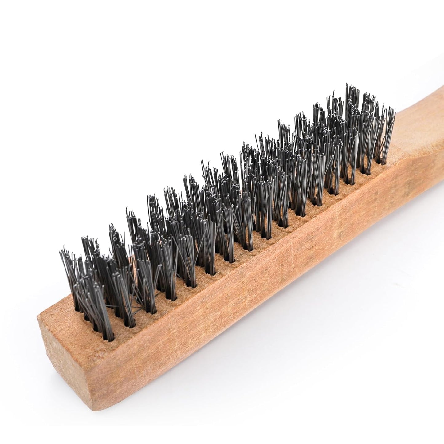 Elsjoy 12 Pack Wire Brush with Wooden Handle, 10 Inch Stainless Steel Wire Scratch Brush Wire Cleaning Brush Set for Removing Rust, Paint, Welding Slag