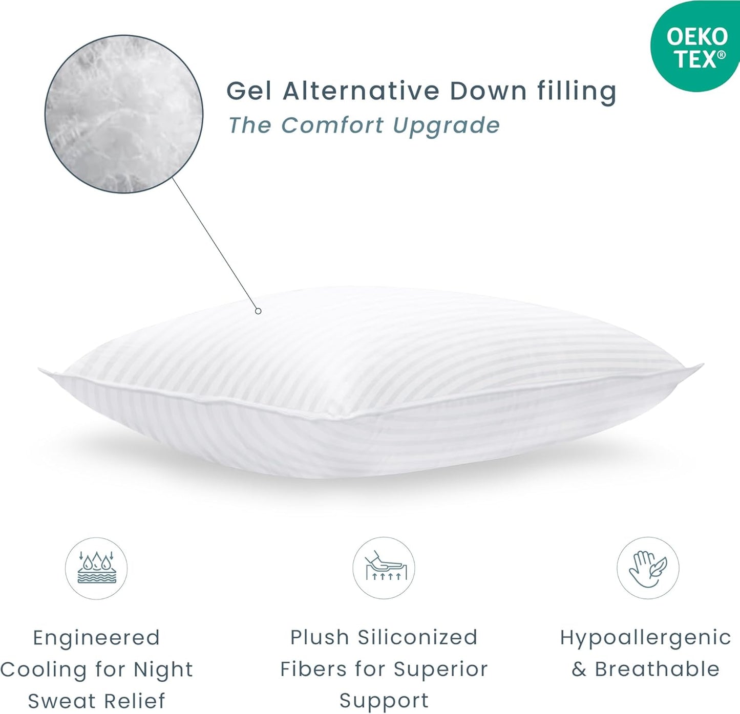 Threadmill Soft Bed Pillows King Size Set of 2 | Down Alternative Cooling Soft Pillows for Sleeping | 20 x 36 Hotel, King Size Pillows 2 Pack for Back, Stomach or Side Sleepers