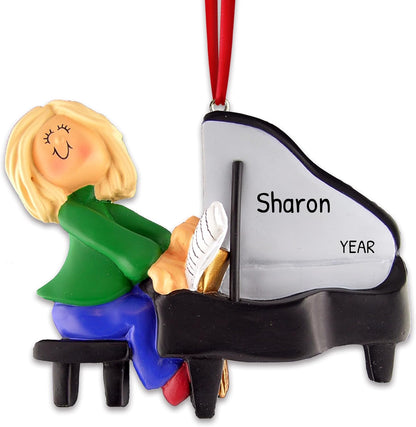 Personalized Piano Ornament 2025 for Piano Teachers, Students, or Musicians – Custom Music Ornament with Keyboard and Notes – Keepsake for Pianists, Recitals, or Tree Decoration