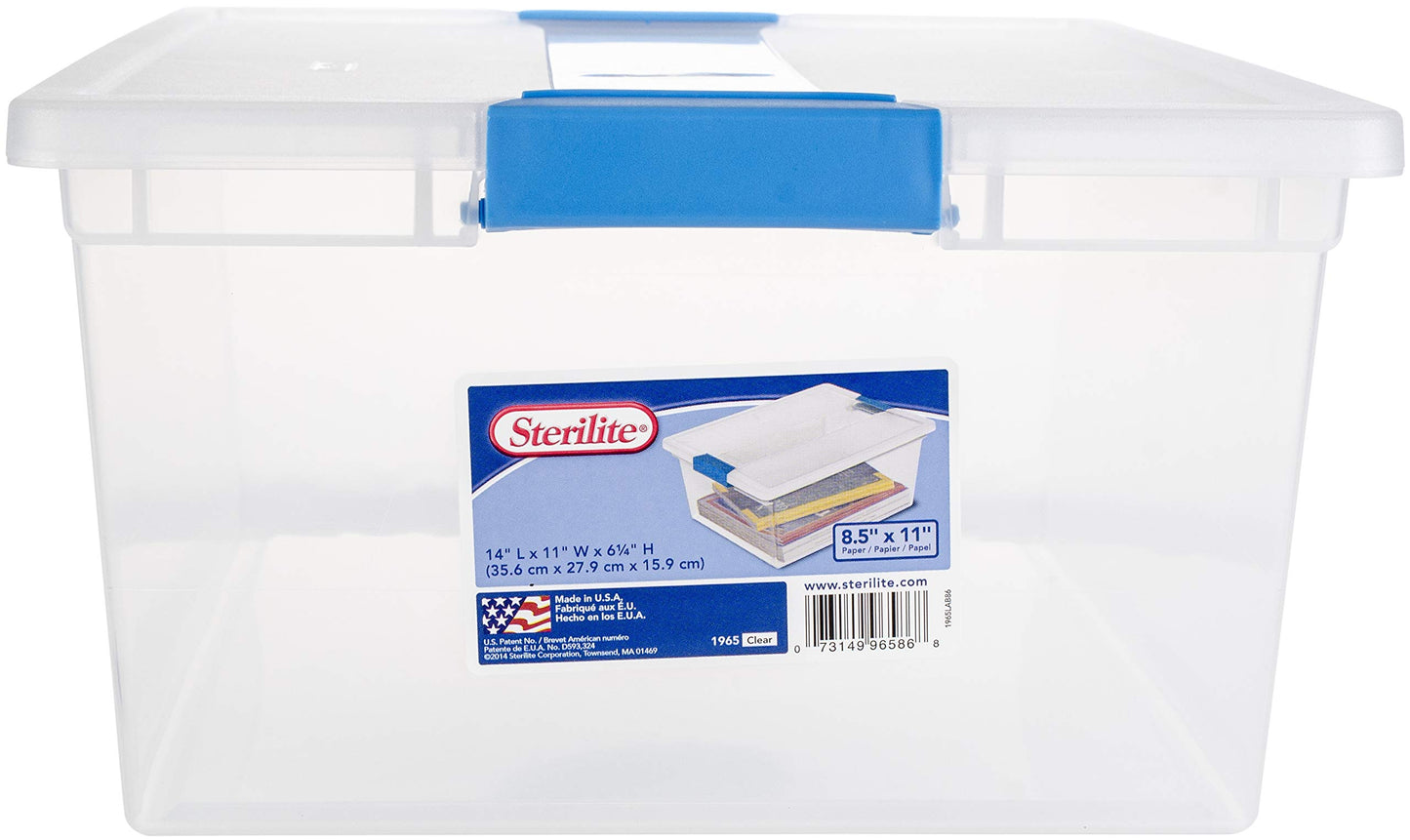 Sterilite Deep Clip Box, Stackable Small Storage Bin with Latching Lid, Plastic Container to