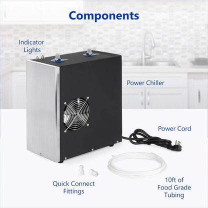 Express Water Universal Chiller Cooling System for Water Filters – Compatible with Reverse Osmosis Filtration Systems – Includes ¼” Quick Connect Set-Up