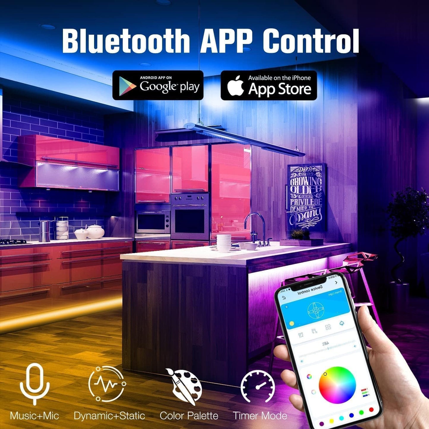 DAYBETTER Led Strip Lights 400 ft (4 Rolls of 100 ft) Color Changing Lights Strip for Bedroom, Desk, Indoor Room Bedroom Valentine Decor, with Remote and 24V Power Supply