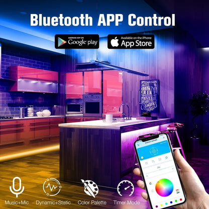 DAYBETTER Led Strip Lights 400 ft (4 Rolls of 100 ft) Color Changing Lights Strip for Bedroom, Desk, Indoor Room Bedroom Valentine Decor, with Remote and 24V Power Supply