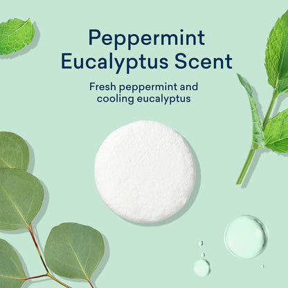 BLUELAND Toilet Bowl Cleaner Tablets, 2-Pack, 28 Count, Peppermint Eucalyptus, Plastic-Free, No Harsh Chemicals, Plant-Based