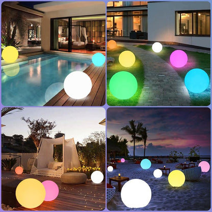 12 Inch Solar Glowing Ball Light Outdoor, Solar Garden Globe Light w/Remote, RGB Color Changing Waterproof Large LED Orb Lights, Landscape Lighting Mood Lamp w/Ground Stake for Patio Yard Lawn Path
