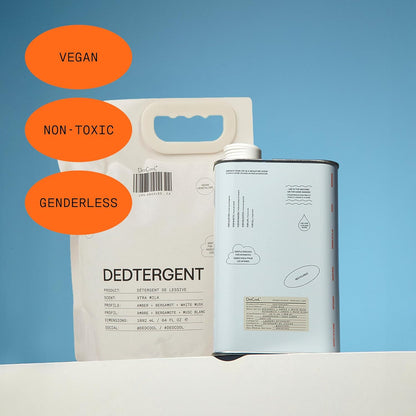 DedCool Liquid Laundry Dedtergent (Xtra Milk Refill 64 oz) Luxurious Fragrance, Scented, Removes Stains, Ideal for 60 Washes, Infused with Essential Oils, Vegan, Non-Toxic, Cruelty & Dye Free