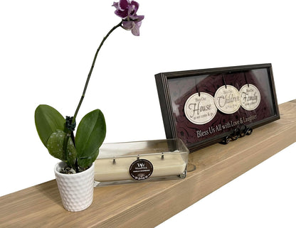 joelsantiques 30 Inch Floating Shelves for Wall - 30x6x2 in - Unfinished Wood Shelf Design, Wooden Wall Shelves for Bedroom, Bathroom, Kitchen and Living Room - Display and Store Your Décor at Home