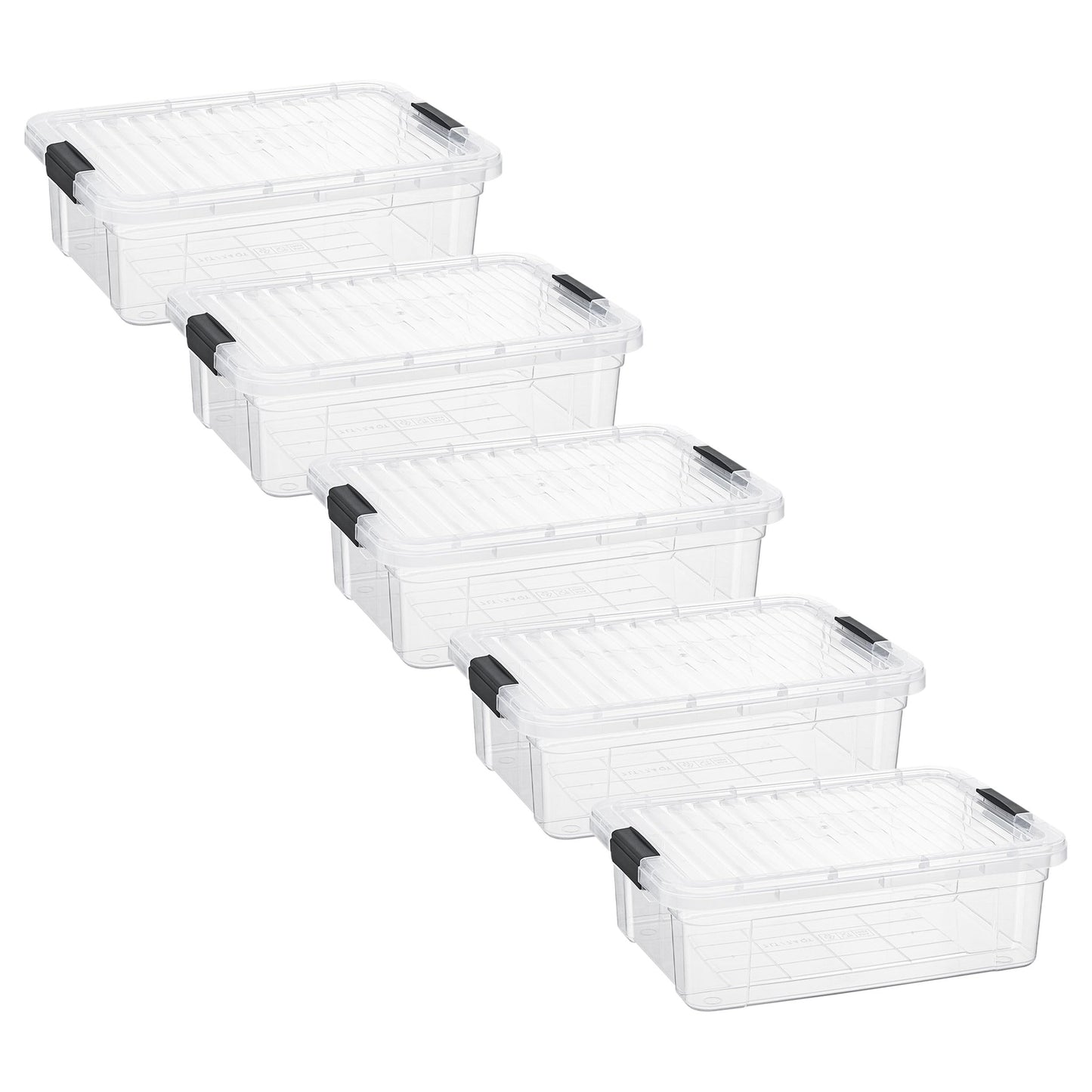 Superio Clear Storage Boxes with Lids, 7.4 Quart BPA Free Plastic Containers, Bins for Organizing