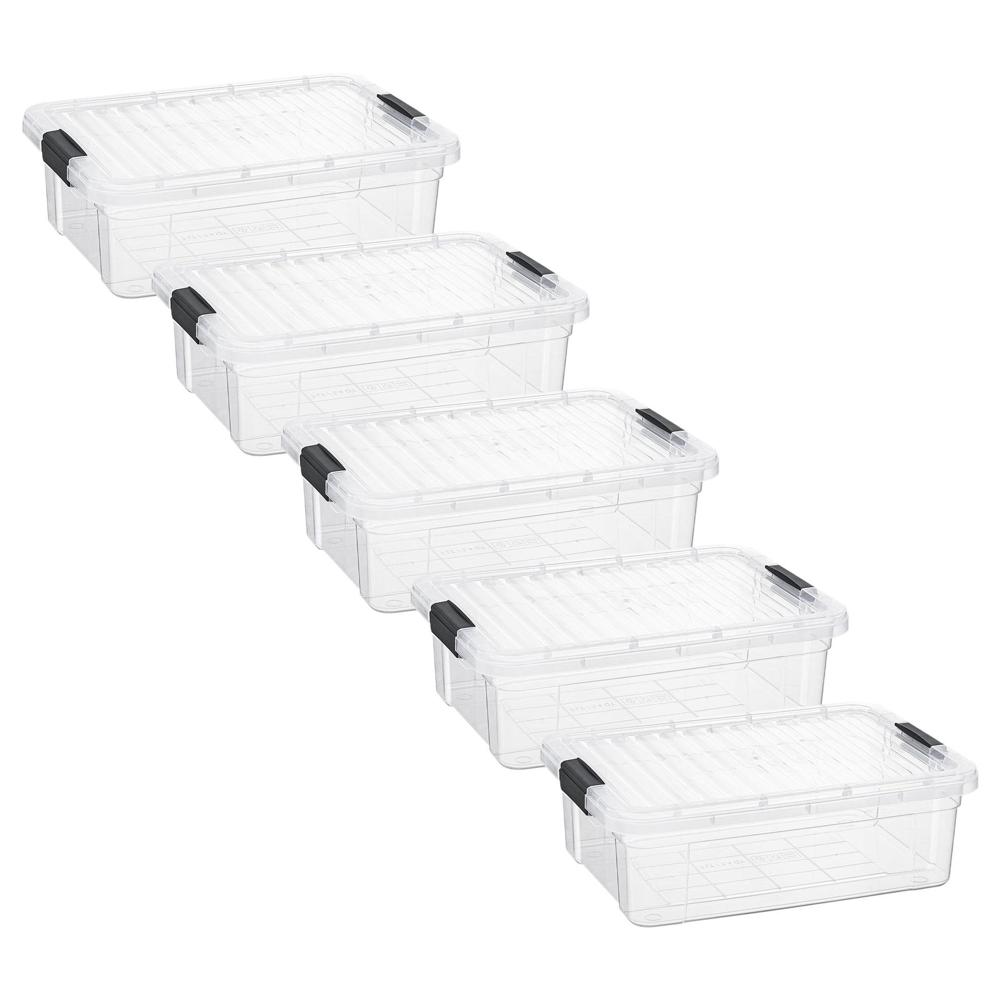 Superio Clear Storage Boxes with Lids, 7.4 Quart BPA Free Plastic Containers, Bins for Organizing