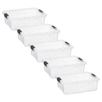 Superio Clear Storage Boxes with Lids, 7.4 Quart BPA Free Plastic Containers, Bins for Organizing